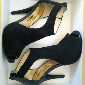Michael Kors Josie Black Suede Zip Back Heels